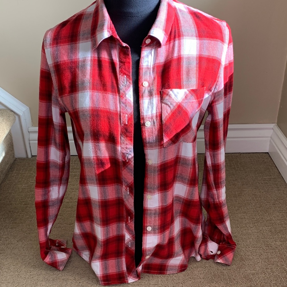 GAP Red and White Plaid Shirt